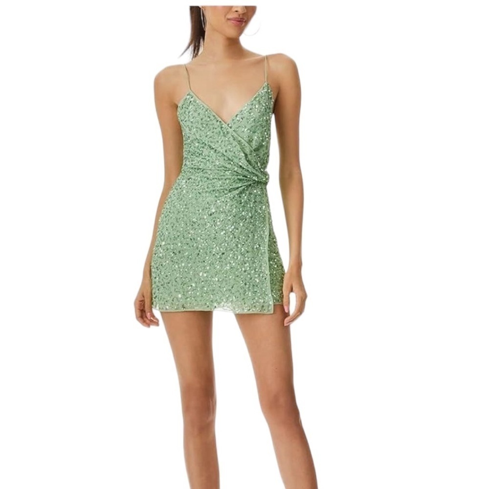 alice + olivia Celestine Wrap Mini Dress, NWT size 12